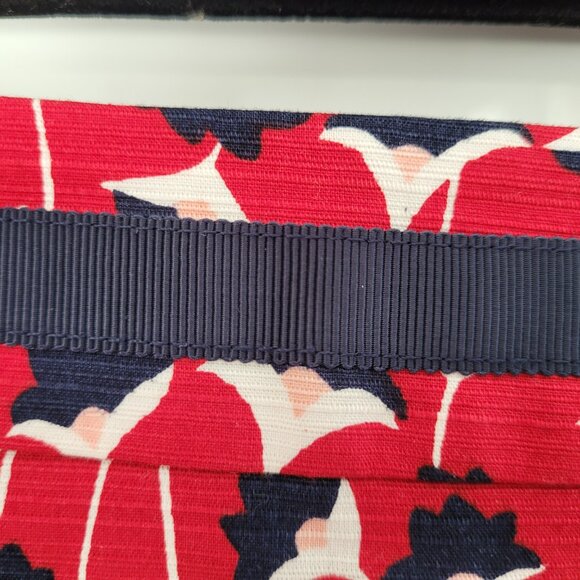 Boden Red Floral Print Cotton Pencil Skirt Size US 12 - Picture 6 of 12